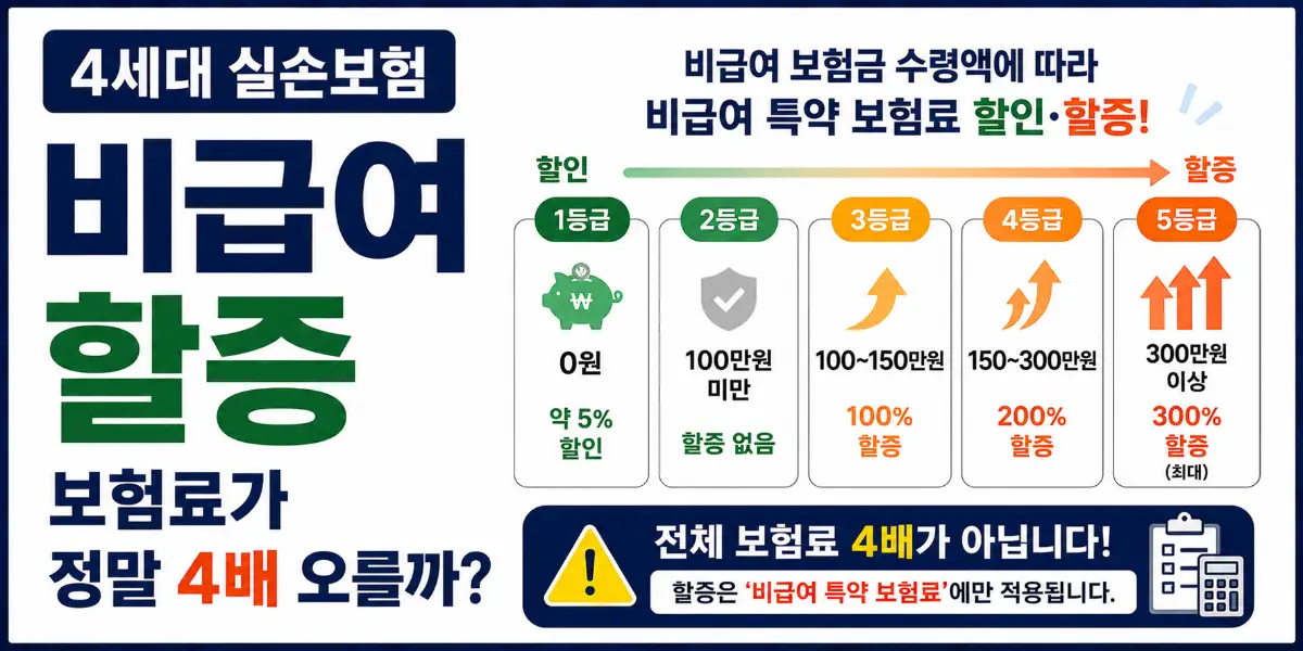 4세대 실손보험 비급여 보험금 구간별 보험료 할증 기준