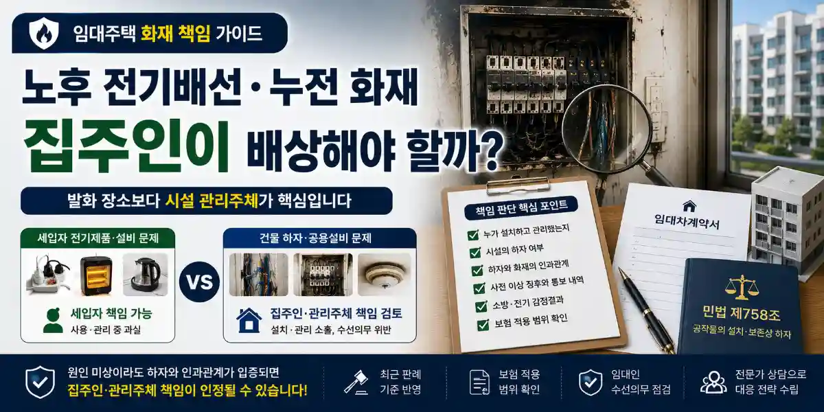 건물 하자 화재 집주인 책임
