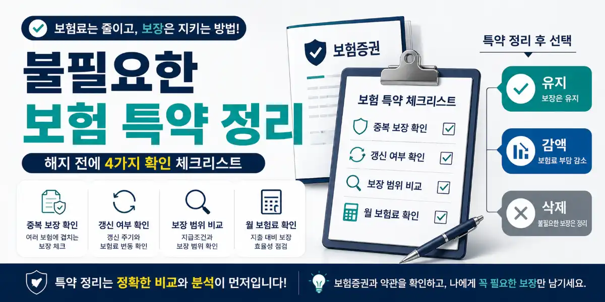 불필요한 보험 특약 정리와 해지 전 체크리스트