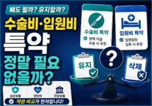 수술비 입원비 특약 삭제 전 확인사항