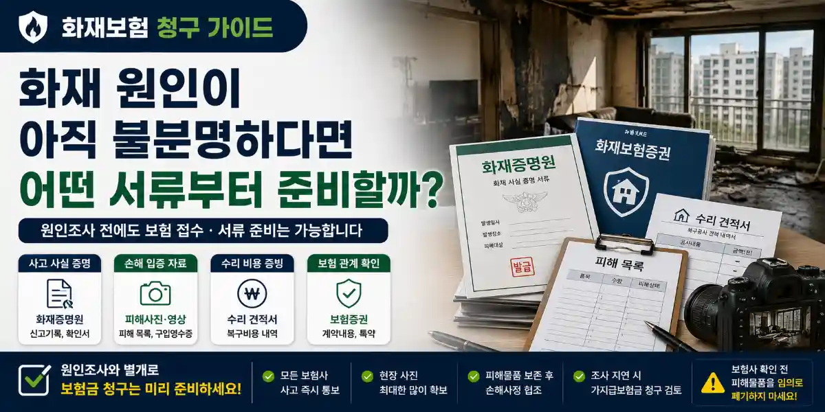 아파트 화재 보험금 청구서류