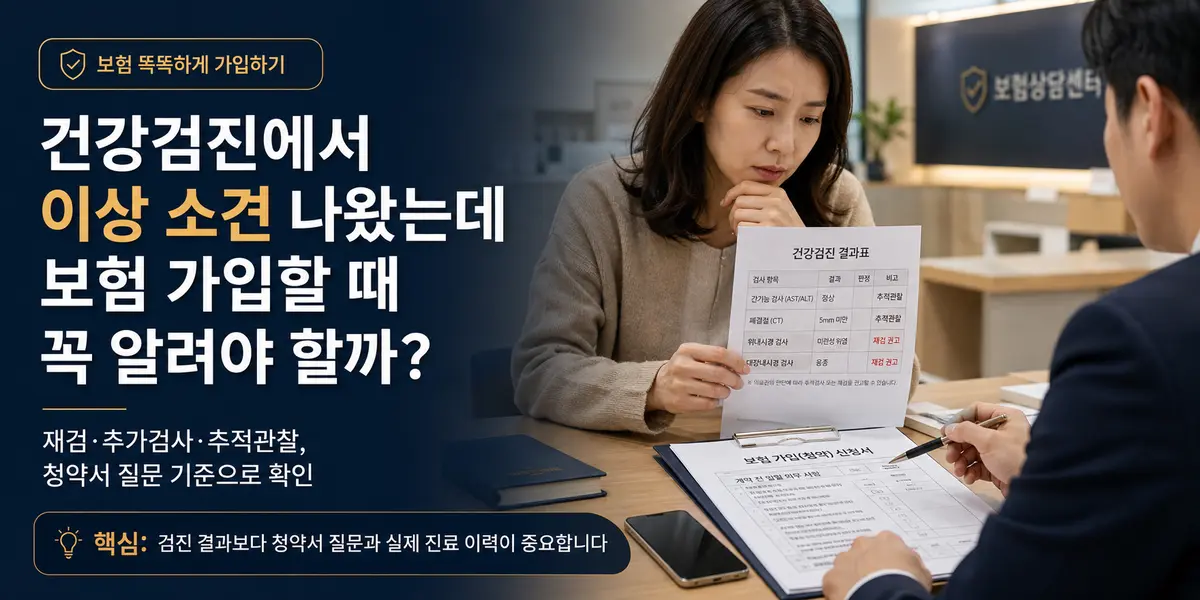 건강검진 이상 소견 보험 고지의무를 설명하는 대표이미지
