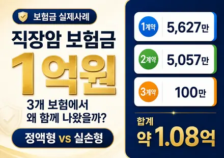 직장암 보험금 1억원 3개 보험계약 지급 사례 썸네일
